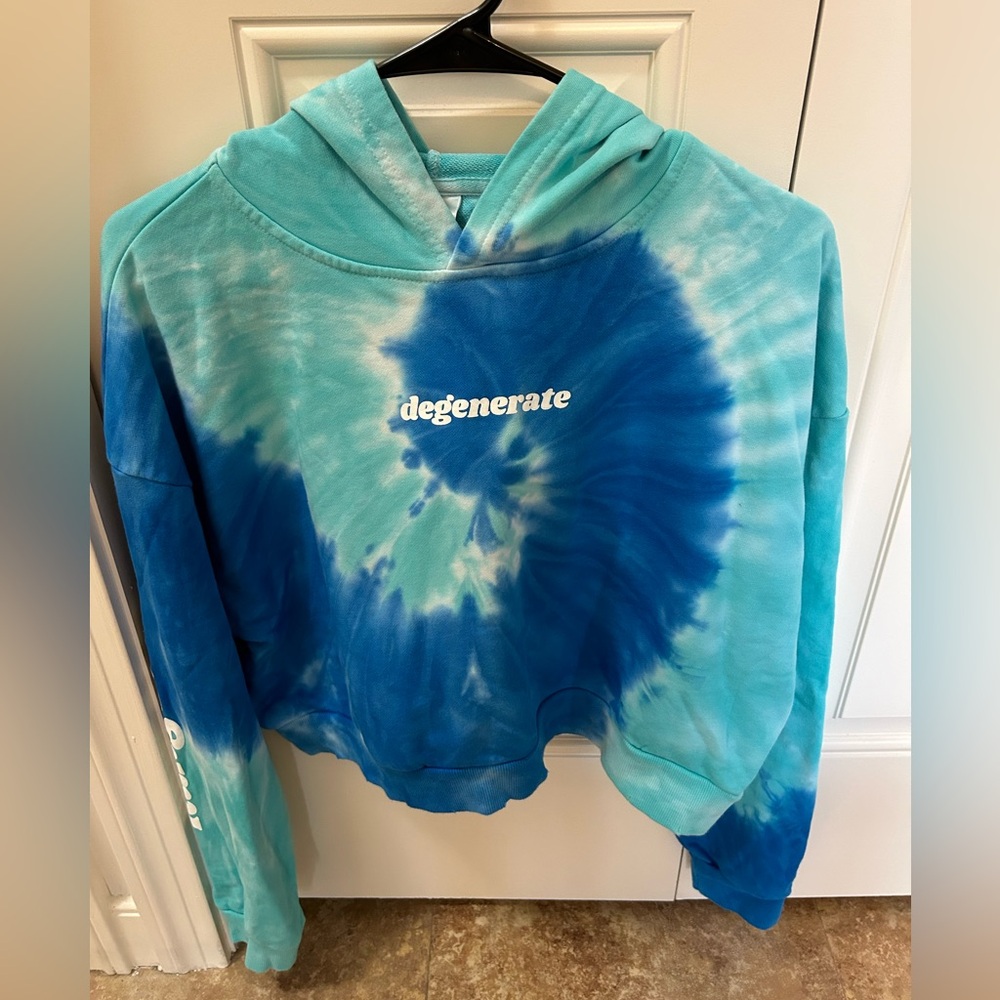 Barstool Sports- Degenerate Cropped Tie Dye Hoodie 2XL